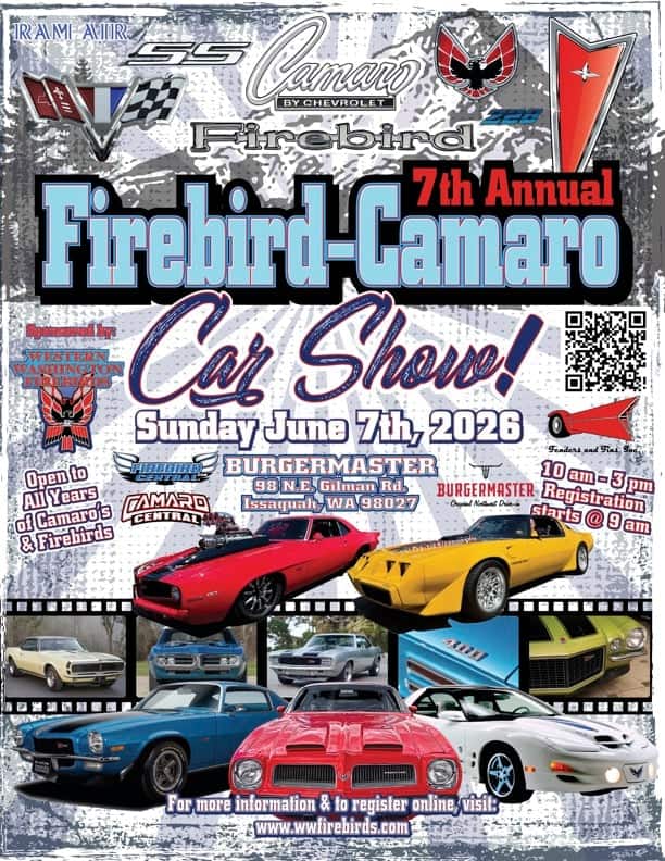 Western Washington Firebirds 2025 Firebird/Camaro Show flyer